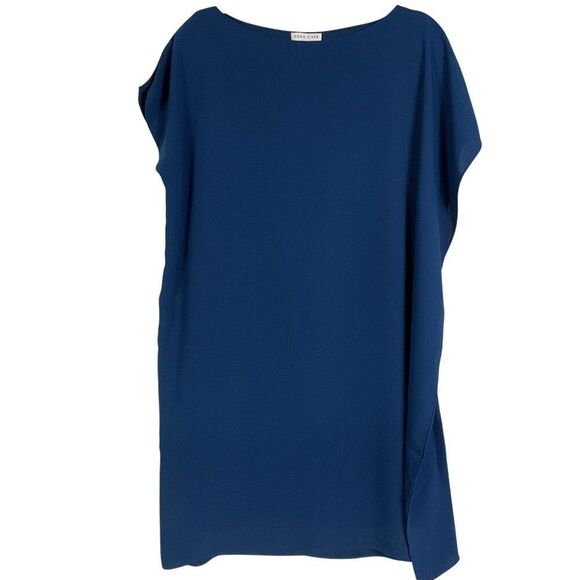 ANNA CATE Flutter Sleeve Eva Dress In Navy Blue, size small, 100% polyester - Picture 1 of 9